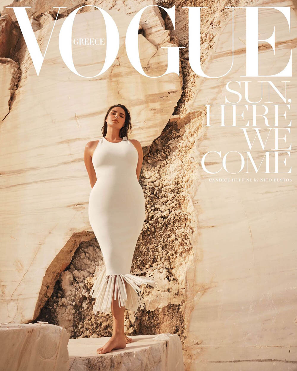 Candice Huffine by Nico Bustos in Ancient Athens for Vogue Greece
